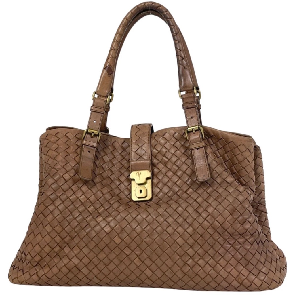Bottega Veneta Tan Woven Leather Shoulder Bag